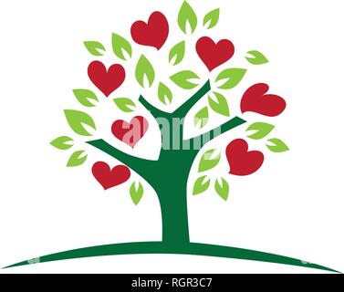 Liebe Baum, Vector Logo icon Stock Vektor