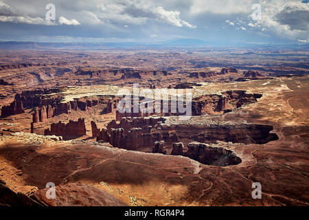 Mit Blick auf den Green River von der Insel im Himmel, Canyonlands National Park, Utah, USA Stockfoto