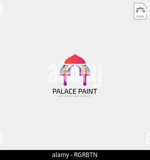Palace Pinsel Farbe logo Vorlage vektor Symbol Elemente-Vektor Stock Vektor
