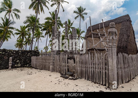 Pu'uhonua O Hōnaunau National Historical Park, Big Island Hawaii Stockfoto