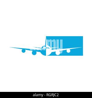 Flugzeug Grafik logo Vektor, auf weißem Hintergrund. Stock Vektor