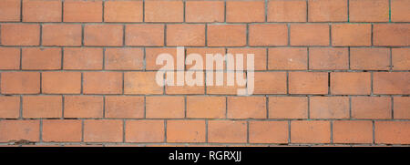 Ziegel wand hintergrund Textur, rot-braune Farbe, Zement, Lehm. Vintage Wall, gealtert, Banner Stockfoto