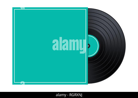 Musik Label Audio Vinyl in der Box/Abdeckung Mockup/Vorlage Abbildung: Vintage Retro elegante Leerzeichen Stockfoto