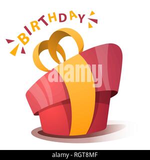 Red Happy Birthday Geschenk mit Schleife Stock Vektor