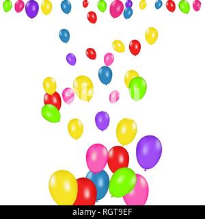 Farbe Zusammensetzung der Vektor realistische Ballons auf weißem Hintergrund. Luftballons isoliert. Zum Geburtstag Grußkarten oder andere Designs Stock Vektor