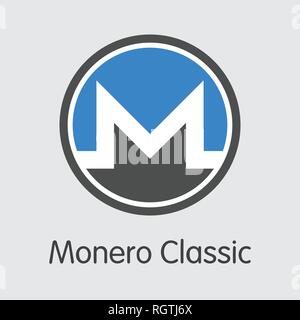 XMC-monero Klassiker. Das Symbol der Münze oder Markt Emblem. Stock Vektor