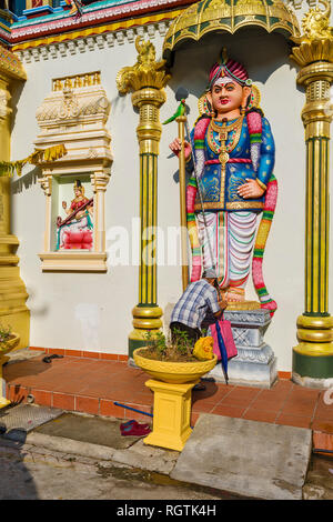 Gottheit bei der Eingabe der Sri Mahamariamman Tempel in Georgetown, Penang, Malaysia, Stockfoto