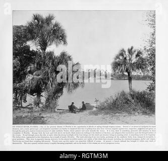 Auf Indian River, Florida, United States, antiken amerikanischen Foto, 1893 Stockfoto