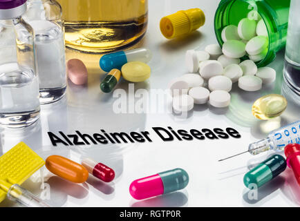 Medizinische Diagnose Alzheimer, konzeptionelle Bild, horizontale Zusammensetzung Stockfoto