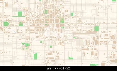 Stadtplan von Phoenix, Arizona. Dieses klassische farbige Karte von Phoenix enthält mehrere Formen für Autobahnen, größeren und kleineren Straßen, Wasser und Parks Stock Vektor