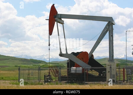 Die Erdölförderung im südlichen Alberta, Kanada Stockfoto