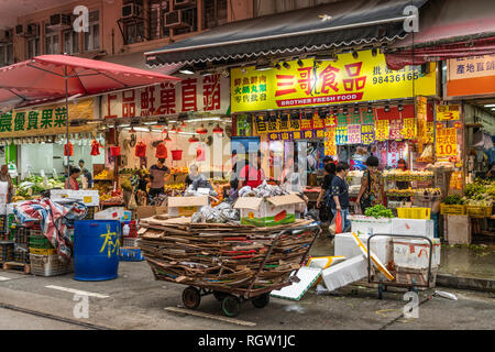 Die North Point Chun Yeung street Wet Market in Hong Kong, China, Asien. Stockfoto