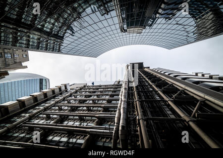 Low Angle View der Stadt London Wolkenkratzer Stockfoto