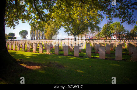 Cassino Soldatenfriedhof, Provinz Frosinone, süd-östlich von Rom, Italien. Commonwealth Gräber von Personen, die in der Schlacht von Cassino WW2 bekämpft Stockfoto