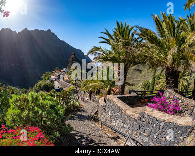 Berühmte Dorf Masca in ländlichen Ort in großer Höhe auf dem Berg in Teneriffa, Kanarische Inseln Spanien Stockfoto