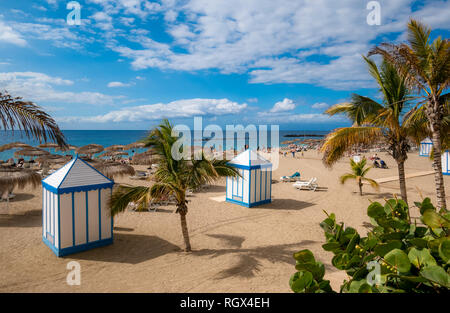 Schönen Luxus Strand auf El Duque Gegend von Costa Adeje auf Teneriffa Insel Stockfoto