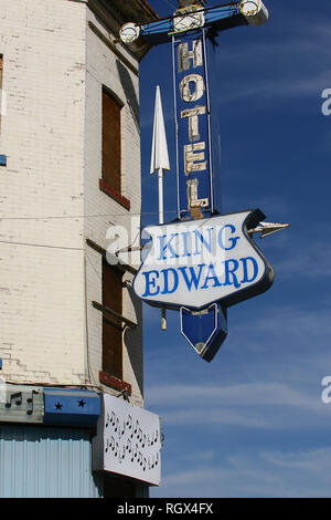 Historische King Edward Hotel in der Innenstadt von Calgary, Alberta, Kanada, wo der Blues, wo oft die Musik des Abends Stockfoto