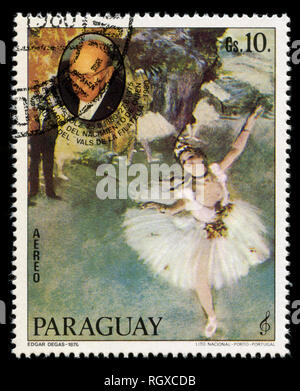 Briefmarke aus Paraguay in der Komponist und Ballett Szenen der Serie 1980 ausgestellt Stockfoto