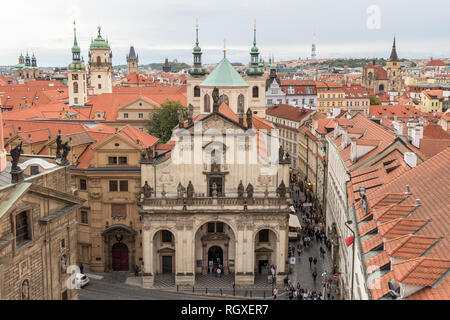 St. Salvator Kirche ist Teil der berühmten Prager Klementinum. Es liegt in der Nähe von Karlsbrücke, Tschechische Republik Stockfoto