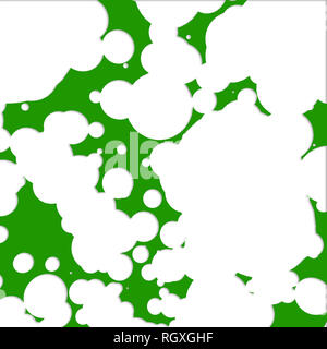 Leer Computer erzeugte Weiße runde Blasen auf grüne Zusammenfassung Hintergrund Stockfoto