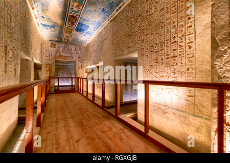 Grab KV 11 ist das Grab des antiken ägyptischen Pharao Ramses III. Im Tal das Tal der Könige befindet. Stockfoto