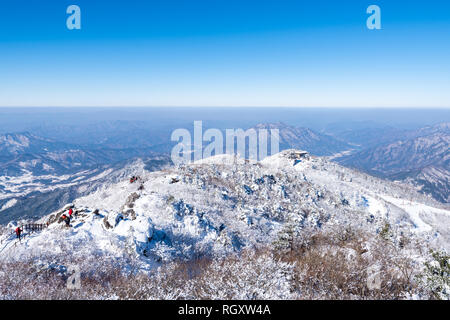 Winterlandschaft in Deogyusan Berg, Südkorea. Stockfoto