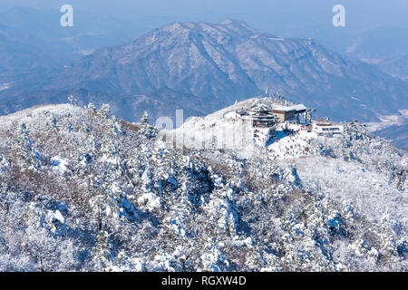 Winterlandschaft in Deogyusan Berg, Südkorea. Stockfoto