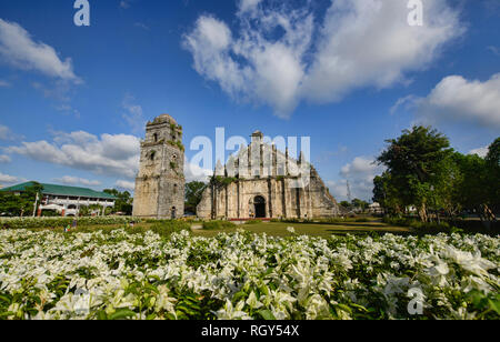 Das UNESCO-Welterbe Paoay (St. Augustinus) Kirche, Paoay, Ilocos Norte, Philippinen Stockfoto