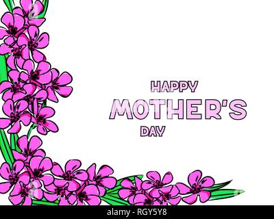 Happy Mother's Day card. Pink floral background. Vector Illustration. Auf weissem Hintergrund Stock Vektor