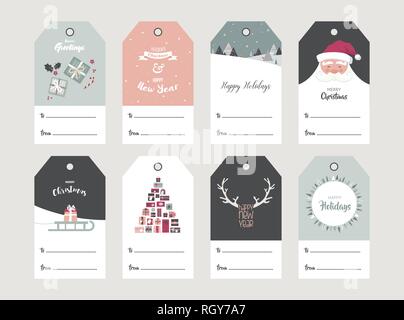 Weihnachten Geschenk Tag im Retro-stil eingerichtet. Vector Illustration Design Stock Vektor