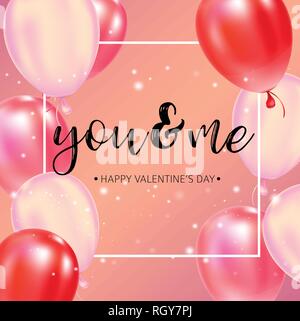 Happy Valentines Tag Typografie Poster mit handgeschriebenen Kalligraphie Text. Stock Vektor
