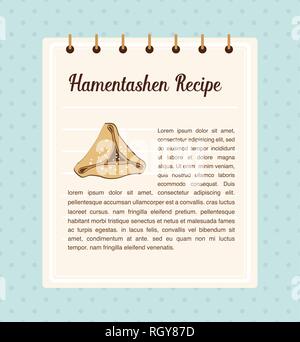 Infografiken der perfekte Hamantaschen für jüdische Feiertag Purim. Vector Illustration Stock Vektor