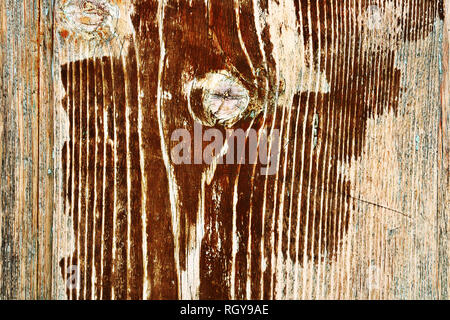 Braun Holz- Oberfläche mit Verschrumpelten Farbschicht, echten Textur von Old Plank Stockfoto