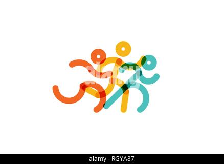 Run - Symbol Vektor. bunten Läufer. Einfache flache Symbol logo. Stock Vektor