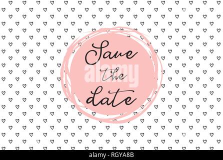 Herz-Muster, Hand gezeichnet Icons und Illustrationen für Valentines und Hochzeit. Das Datum Einladung Vorlage speichern. vec Stock Vektor