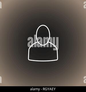 Übersicht Symbol Benutzer auf Schwarz/dunkel grau und beige Farbverlauf Hintergrund. Vector Illustration, EPS 10. Stock Vektor