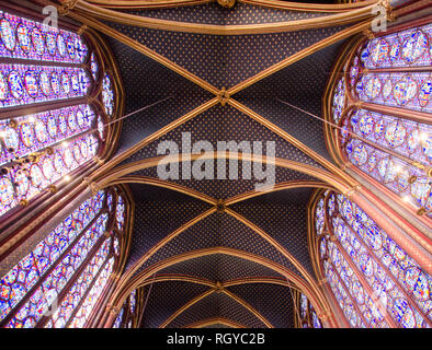 In Sainte-Chapelle, die königliche Kapelle im gotischen Stil im Jahre 1248 geweiht. Paris, 29. Januar 2019 Stockfoto