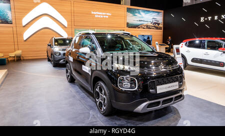 Brüssel - Jan 18, 2019: Citroen C3 AirCross SUV-Auto präsentiert an der 97th Brüsseler Motor Show 2019 Autosalon. Stockfoto