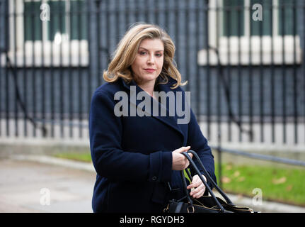 Penny Mordaunt, Minister für Internationale Entwicklung, Ministerin für Frauen und Gleichstellung, Blätter Downing Street nach einer Kabinettssitzung. Stockfoto