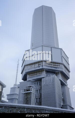Fernmeldeturm, Winterlandschaft, Großer Feldberg, Hochtaunus, Taunus, Hessen, Deutschland Stockfoto