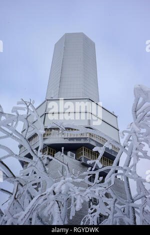 Fernmeldeturm, Winterlandschaft, Großer Feldberg, Hochtaunus, Taunus, Hessen, Deutschland Stockfoto