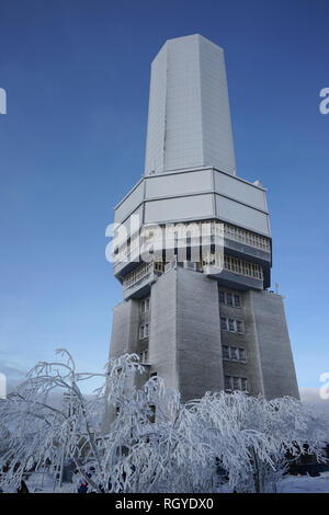 Fernmeldeturm, Winterlandschaft, Großer Feldberg, Hochtaunus, Taunus, Hessen, Deutschland Stockfoto