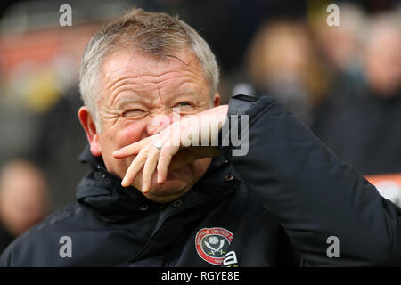 Manager von Sheffield United, Chris Wilder - Norwich City v Sheffield United, Sky Bet Meisterschaft, Carrow Road, Norwich - 26. Januar 2019 Editorial Stockfoto