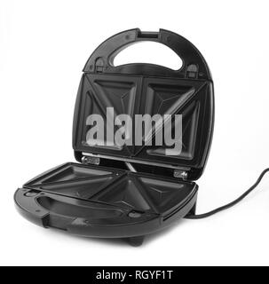 Elektrischer Grill oder Toaster auf weißem Hintergrund Stockfoto