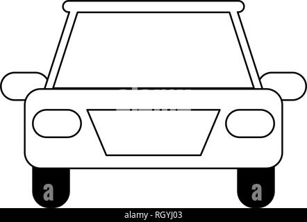 Auto Fahrzeug frontalansicht Schwarz und Weiß Stock Vektor