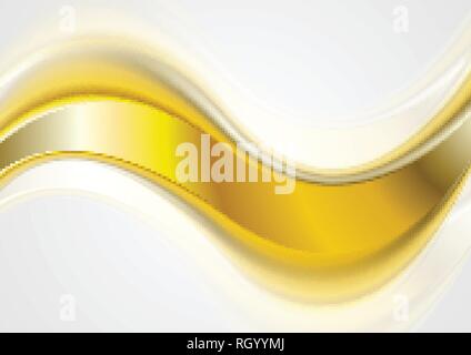 Abstrakt hell orange golden Wave auf weißem Hintergrund. Vektor Design Stock Vektor