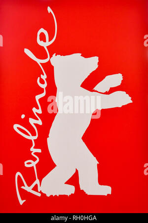 Berlin, Deutschland. 31 Jan, 2019. Das Logo der International Film Festival. Die Berlinale findet vom 07. bis 17. Februar in der Hauptstadt. Foto: Jens Kalaene/dpa-Zentralbild/dpa/Alamy leben Nachrichten Stockfoto