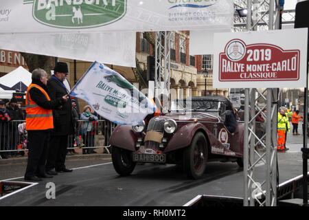 Banbury, Oxfordshire, UK. 31. Januar, 2019. Treiber J Lomas mit M Grieben Co Pilot in einem 1936 Riley Sprite Credit: MELVIN GRÜN/Alamy leben Nachrichten Stockfoto