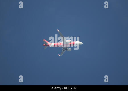 Chiangmai, Thailand - 13. Januar 2019: HS-CBG Airbus A320-200 von Thai Airasia. Von Chiangmai Flughafen Phuket. Stockfoto