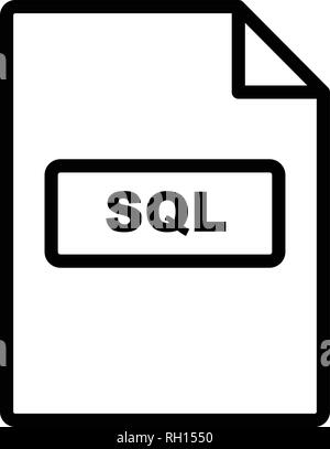 SQL-Vektor Icon Zeichen Symbol Vektor Illustration für den privaten und gewerblichen Gebrauch... Reinigen Sie trendige Symbol... Stock Vektor